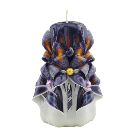 Carved Candle // Snow Crocus