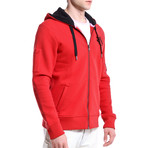 Patchwork Hoodie // Red (L)