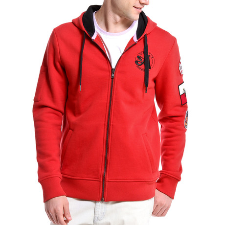 Patchwork Hoodie // Red (S)