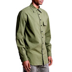 Military Button Down // Olive (M)