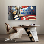 Signed Handpainted Art on Wood // Marvel Captain America