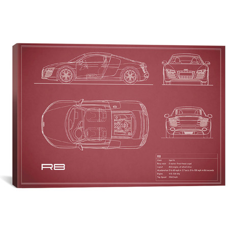 Audi R8 V10 Coupe (26"W x 18"H x .75"D)