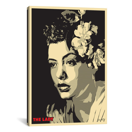 The Lady: Billie Holiday // Joshua Budich (18"W x 26"H x 0.75"D)