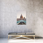 St. Paul`s Cathedral II, Millennium Bridge, London, England // Panoramic Images (18"W x 26"H x .75"D)