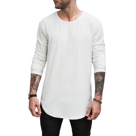 Scooped Long-Sleeve Shirt // Off White (S)