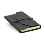 Wrap-Leather Journal Refillable // Black (5"L x 7"W // Lined)