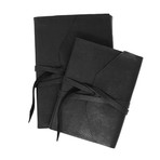 Wrap-Leather Journal Refillable // Black (5"L x 7"W // Lined)