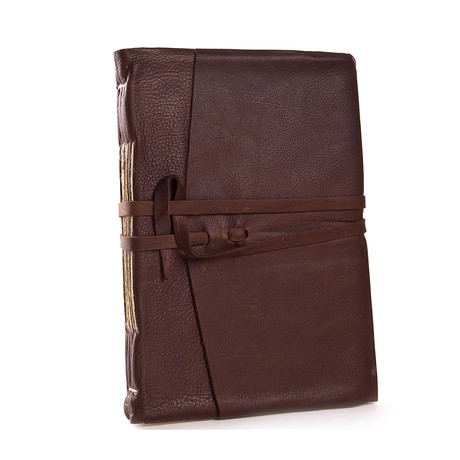 Wrap-Leather Journal + Amalfi Pages // Espresso (6"L x 9"W)