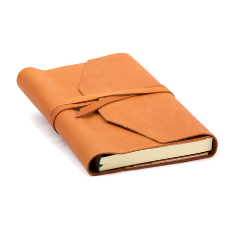 Wrap-Leather Journal Refillable // Camel (6"L x 9"W // Lined)