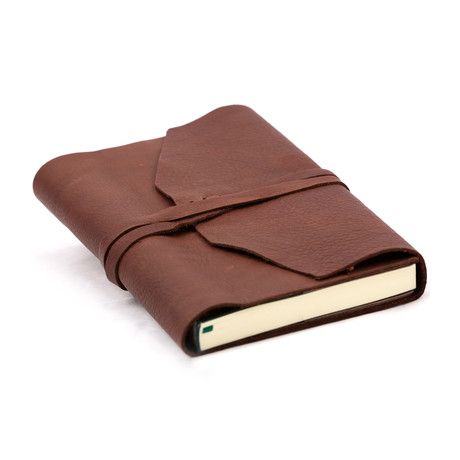 Wrap-Leather Journal Refillable // Espresso (5"L x 7"W // Lined)