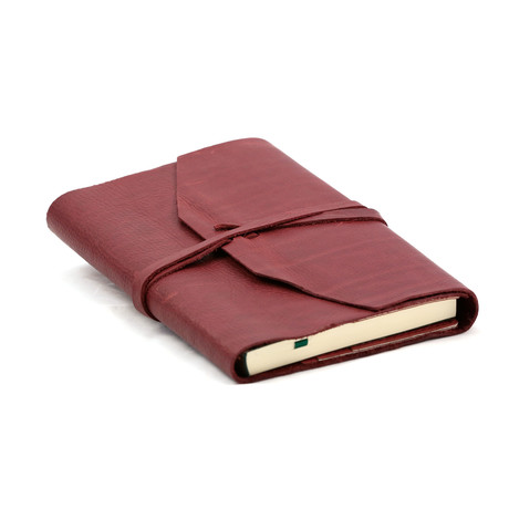 Wrap-Leather Journal Refillable // Bordeaux (6"L x 9"W // Lined)