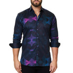 Luxor Webspread Dimensional Dress Shirt // Navy (XL)
