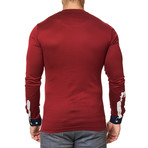 V-Neck Long Sleeve Shirt // Red (XL)