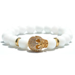 Golden White Skull Bracelet (Length: 6.5”)