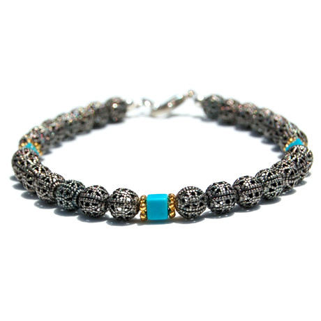 Turquoise Metal Bracelet (7.75"L)