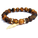 Tiger's Eye Feather Bracelet (Length: 6.5”)