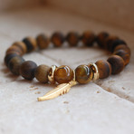 Tiger's Eye Feather Bracelet (Length: 6.5”)