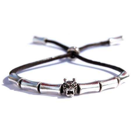 Metal and Leather Dragon Bracelet