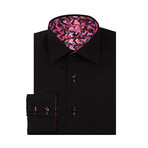 Miro Jacquard Button-Up Shirt // Black (S)