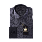 JQ Paisley Button-Up Shirt // Black (S)