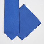 Solid Silk Tie + Pocket Square // Blue