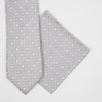Boxed Silk Tie + Pocket Square // Grey