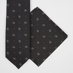 Paisley Silk Tie + Pocket Square // Black