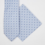 Dotted Silk Tie + Pocket Square // Baby Blue