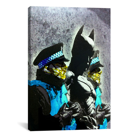 Batman and The Police Cut Out Collage (26"W x 18"H x 0.75"D)