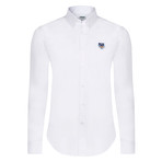 Kenzo Tiger Crest Dress Shirt // White (2XL)