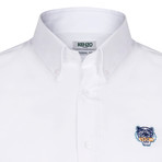 Kenzo Tiger Crest Dress Shirt // White (2XL)