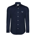 Kenzo Tiger Crest Dress Shirt // Navy Blue (M)