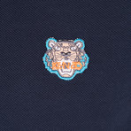 Kenzo Tiger Long Sleeve Polo // Navy Blue (L)