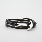 Jean Claude Jewelry // Multi-Wrap Anchor Bracelet // Black + Silver