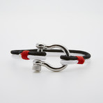 Jean Claude Jewelry // "D" Shackle Survival Paracord Bracelet // Multicolor