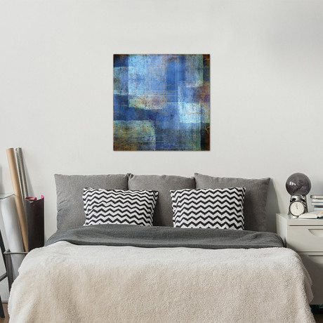 Abstract Navy Colors I // Xander Blue (18"W x 18"H x .75"D)