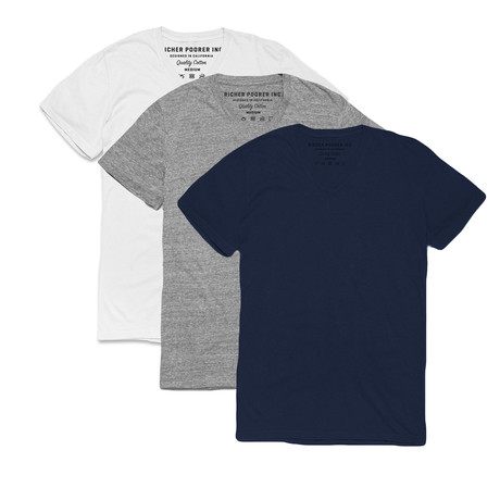 V-Neck T-Shirt V2 // Assorted // Pack of 3 (S)
