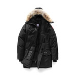 Canda Goose // Fur Trimmed Long Slim Fit Puffer Parka // Black (L)