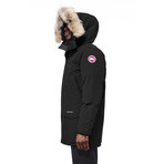 Canda Goose // Fur Trimmed Long Slim Fit Puffer Parka // Black (L)