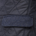 Armani Collezioni // Contrast Sleeve Quilted Puffer Blazer // Dark Blue (S)