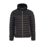 Hugo Boss // Mixed Texture Contrast Zipper Puffer // Black (S)