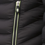 Hugo Boss // Mixed Texture Contrast Zipper Puffer // Black (S)