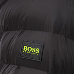 Hugo Boss // Mixed Texture Contrast Zipper Puffer // Black (S)