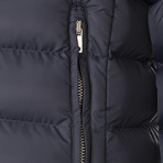 Prada // Ribbed Shoulder Zip-Up Puffer // Black (L)