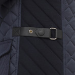 Prada // Contrast Sleeve Quilted Military Coat // Navy Blue (M)