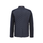 Prada // Contrast Sleeve Quilted Military Coat // Navy Blue (M)