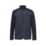 Prada // Contrast Sleeve Quilted Military Coat // Navy Blue (M)