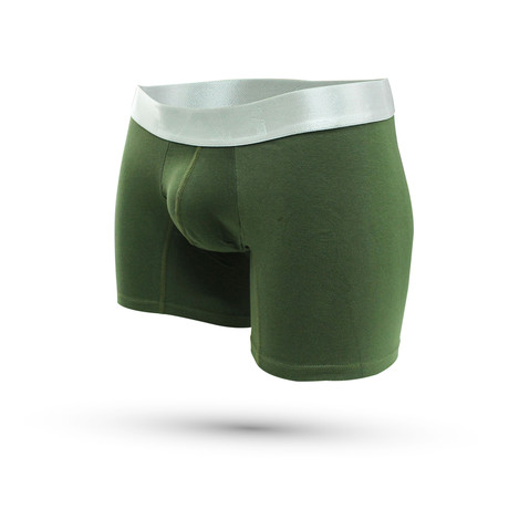 Corto Cotton Spandex Boxer // Military Green (S)