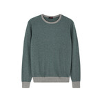 Contrast Crew Neck Pullover // Spruce Green (S)