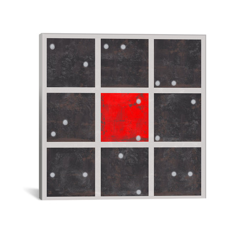 Modern Art // Cube Art Red Dice Center (18"W x 18"H x .75"D)